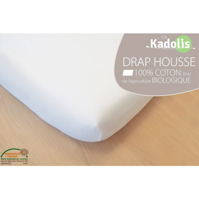 KADOLIS DRAP HOUSSE EN COTON BIOLOGIQUE BLANC