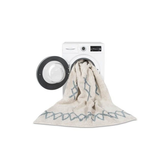 LORENA CANALS TAPIS BACK TO BASICS ATLAS NATURAL VINTAGE BLUE - 120X160CM