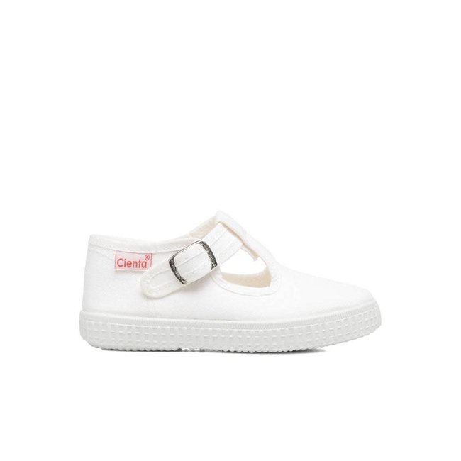 CHAUSSURES EN TOILE AVEC BOUCLE PRESSION BLANCHE MOM POP