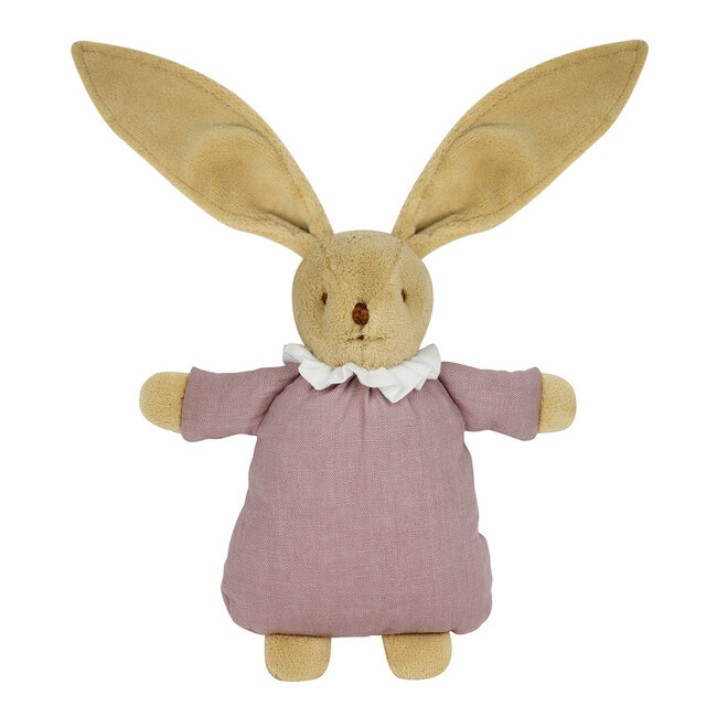 TROUSSELIER DOUDOU LAPIN NID D'ANGE LIN - VIEUX ROSE