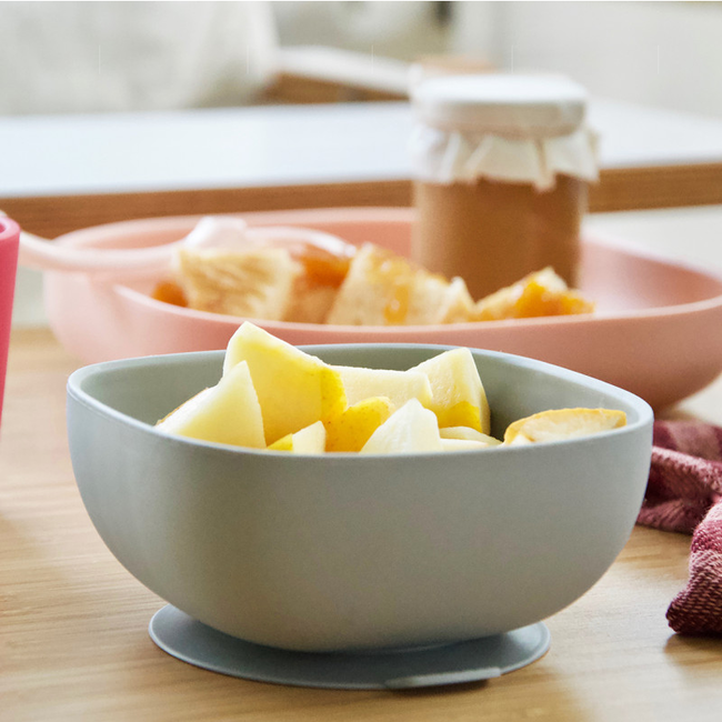 BEABA BOL SILICONE À VENTOUSE GRIS