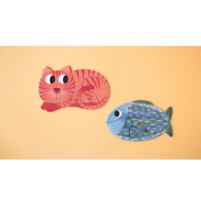 LONDJI PUZZLES RÉVERSIBLES 7 X 3 PIÈCES "J'AIME MES ANIMAUX" (21 PCS)