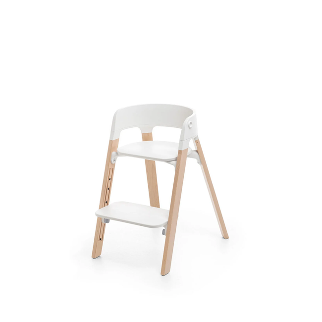 STOKKE STEPS - CHAISE HAUTE - BLANC / HÊTRE NATUREL