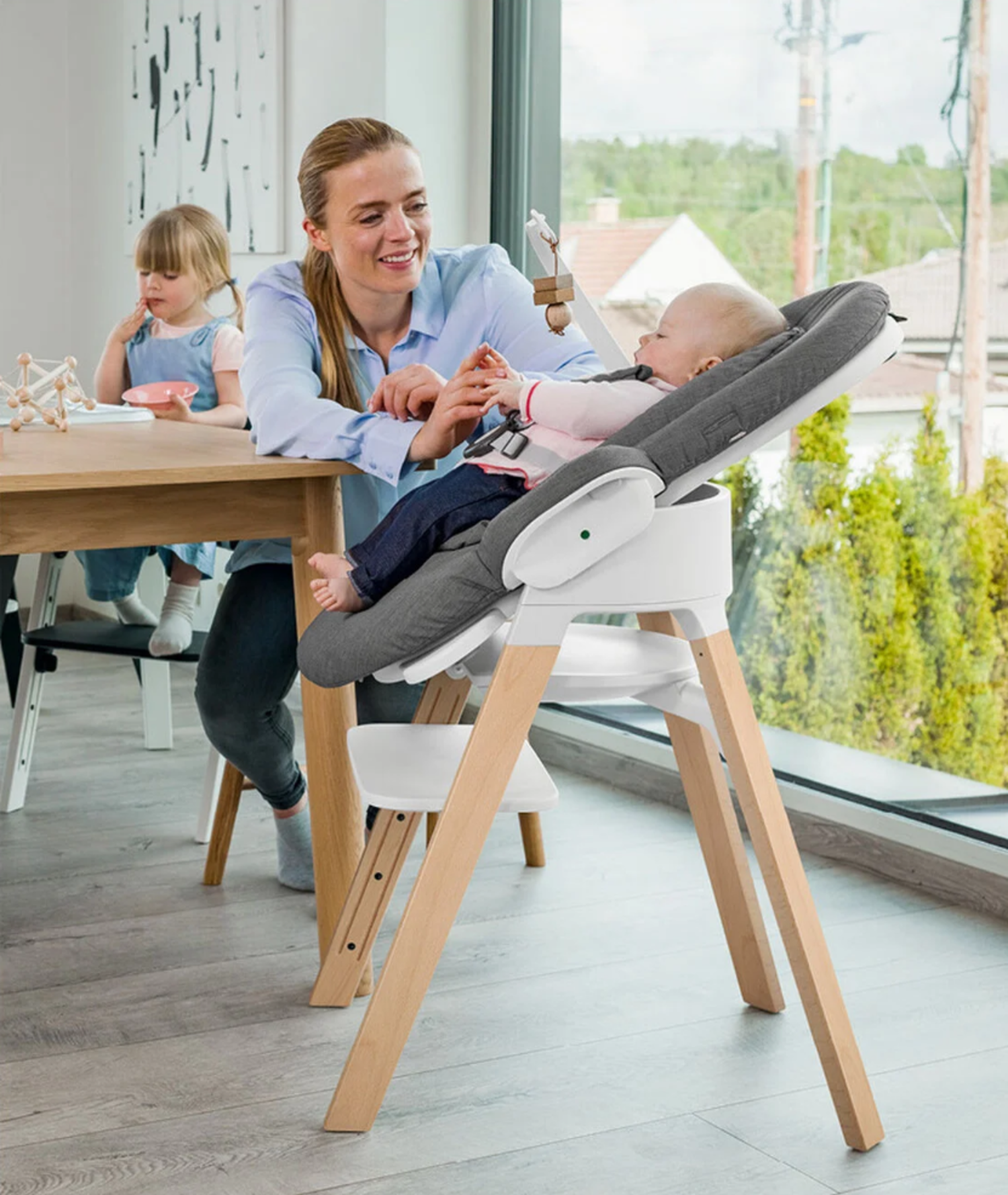 Chaise Haute Stokke Steps Blanc Hetre Naturel Mom Pop Chaise Haute Stokke Steps Blanc Hetre Naturel Mom Pop