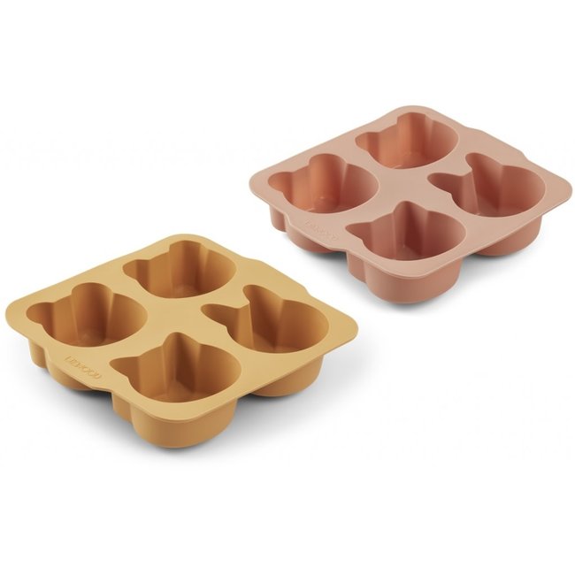 LIEWOOD SET DE 2 MOULES À GÂTEAUX "MARIAM" YELLOW MELLOW / DARK ROSE