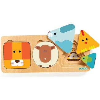 DJECO PUZZLE D'ENCASTREMENT - BASIC - ANIMABASIC