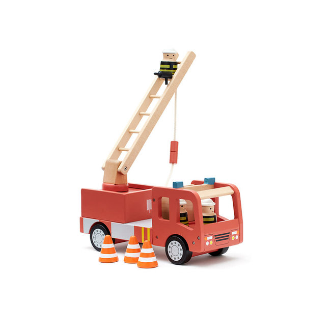 KID'S CONCEPT CAMION DE POMPIER AVEC PERSONNAGES EN BOIS AIDEN