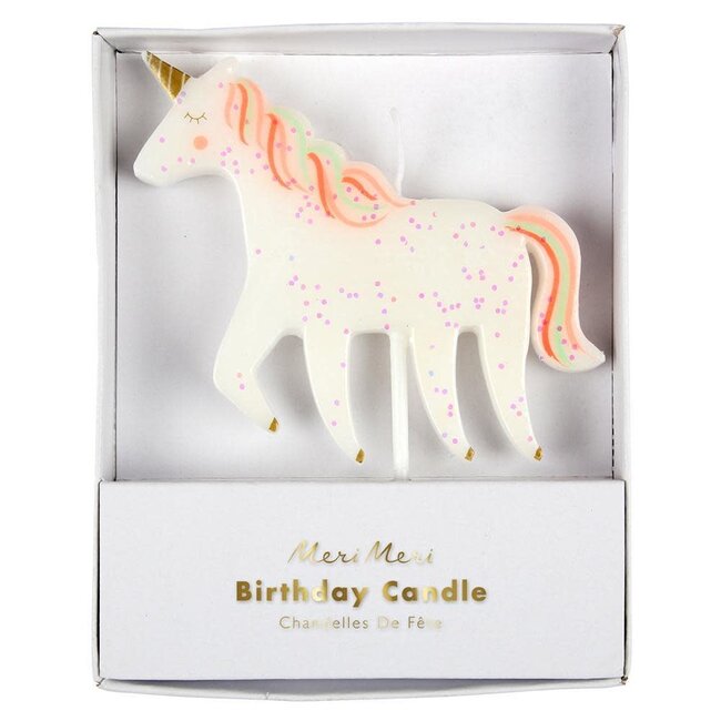 MERI MERI 1 x BOUGIE LICORNE PAILLETÉE