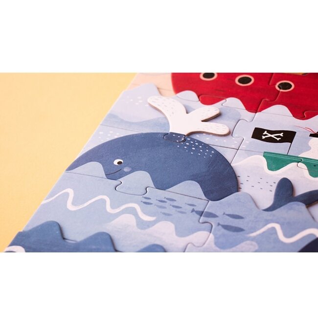 LONDJI PUZZLE ÉVOLUTIF DÉCOUVRE LE TRÉSOR DES PIRATES 40 PIÈCES (4-8-12-16 PCS)