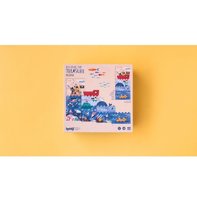 LONDJI PUZZLE ÉVOLUTIF DÉCOUVRE LE TRÉSOR DES PIRATES 40 PIÈCES (4-8-12-16 PCS)