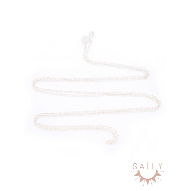 SAUTOIR SIMPLE PLAQUE ARGENT