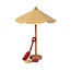 MAILEG PARASOL RAYÉ JAUNE & BLANC 15CM - ACCESSOIRES MAILEG