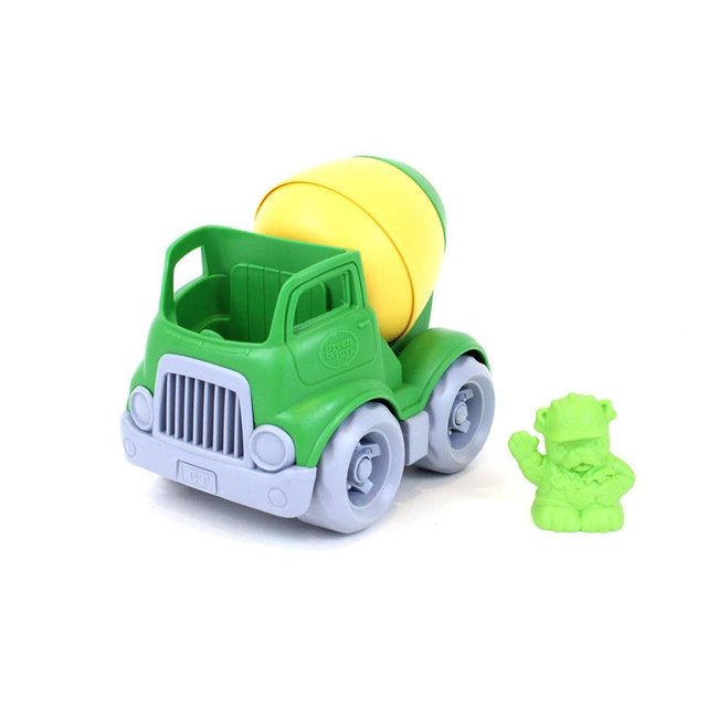 GREEN TOYS CAMION MELANGEUR VERT/JAUNE