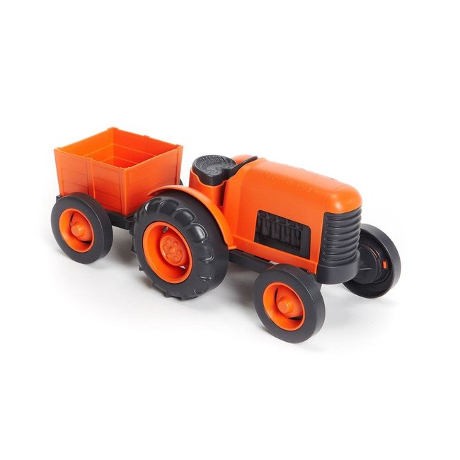 GREEN TOYS TRACTEUR ET REMORQUE ORANGE