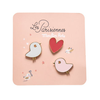 MOULIN ROTY SET DE 3 PIN'S - OISEAUX