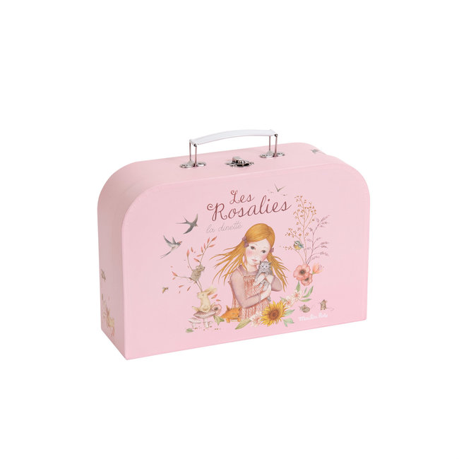 MOULIN ROTY VALISE DINETTE À THÉ EN MÉTAL 14PC - LES ROSALIES