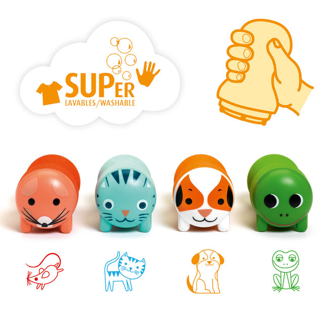 DJECO TAMPONS DES PETITS  - ANIMAUX DU JARDIN +18MOIS