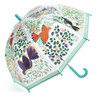 DJECO PARAPLUIE TRANSPARENT ENFANT - FLEURS ET OISEAUX