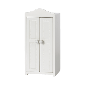 MAILEG ARMOIRE DOUBLE PORTES BOIS BLANC 16CM