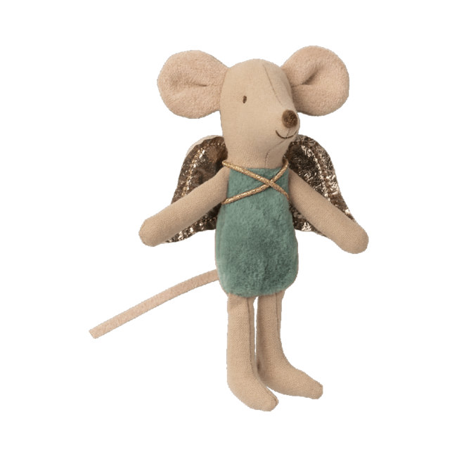 MAILEG PETITE SOURIS 10CM -  ANGE VERT D'EAU