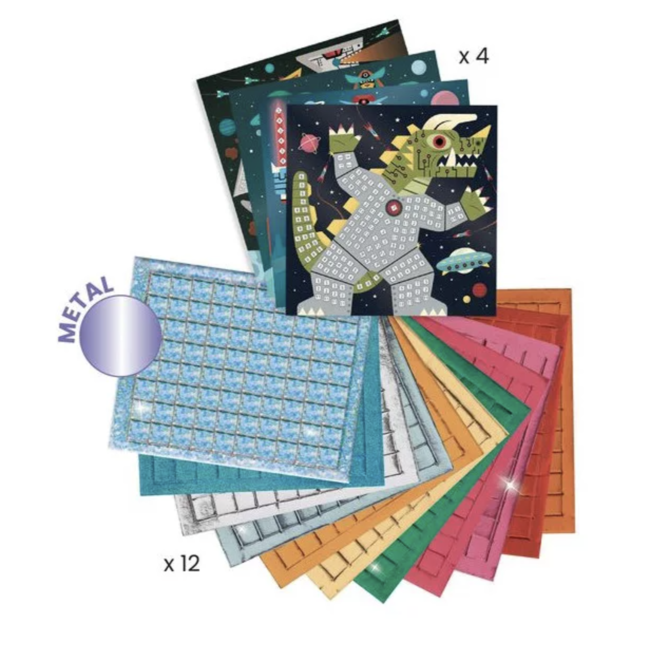 DJECO COLLAGE - MOSAÏQUE MÉTAL SPACE BATTLE 5-8ANS