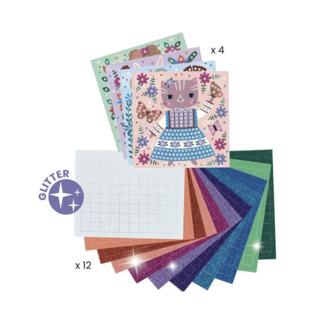 DJECO COLLAGE - MOSAÏQUE GLITTER LOVELY PETS 5-8ANS