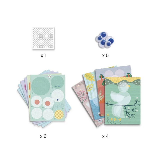 DJECO COLLAGE DES PETITS - CRÉER AVEC DU PAPIER RONDS ET RONDS 3-6ANS