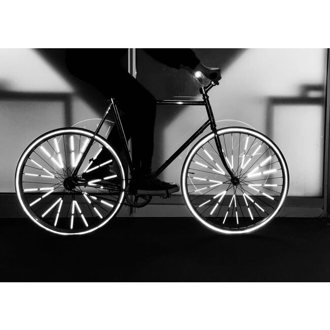 RAINETTE 12 X RÉFLECTEURS POUR RAYONS DE VÉLO "ARGENT"