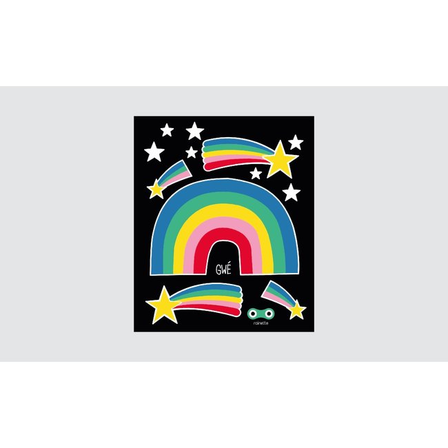 RAINETTE PETITE PLANCHE STICKERS RÉFLÉCHISSANTS "ARC EN CIEL"