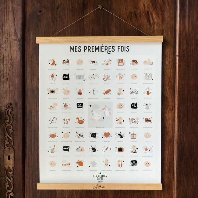 AFFICHE MES PREMIÈRES FOIS À TAMPONNER 40X50CM - MOM POP