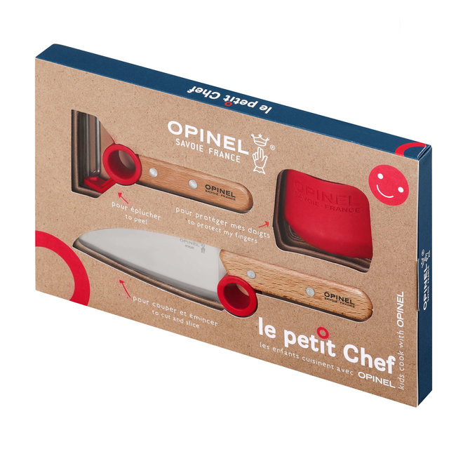 OPINEL COFFRET "PETIT CHEF" COUTEAU + ÉPLUCHEUR + PROTÈGE DOIGTS