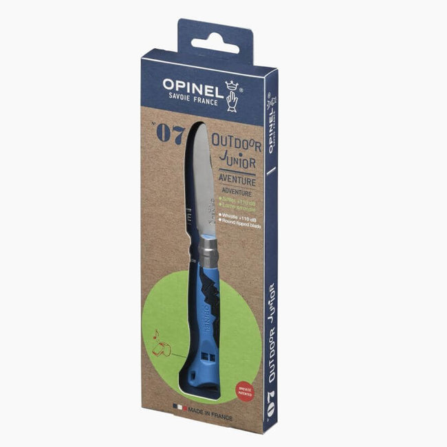 OPINEL COUTEAU DE POCHE N°7  AVEC SIFFLET "OUTDOOR JUNIOR" BLEU