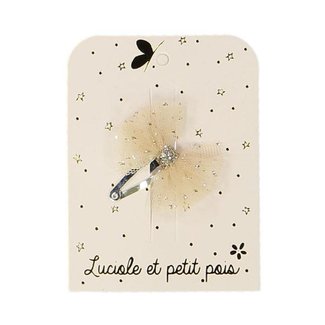 LUCIOLE ET PETIT POIS BARRETTE GLITTER MINI TUTU DORE