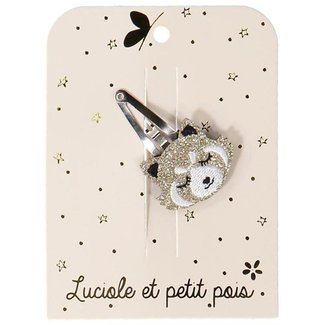 LUCIOLE ET PETIT POIS 1 X BARRETTE 4CM - PANDA ROUX DORÉ