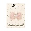 LUCIOLE ET PETIT POIS BARRETTE TISSU "MINI NOEUD DOUBLE" LIBERTY CAPEL ROSE & NUDE