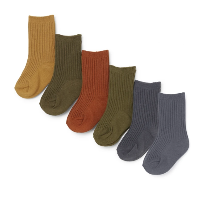 KONGES SLOJD 6 X PAIRES DE CHAUSSETTES COTELÉES - BUTTERSCOTCH