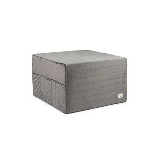 NOBODINOZ POUF CONVERTIBLE LIT D'APPOINT 57X57X36CM "SLEEPOVER" SLATE GREY