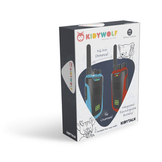 KIDYWOLF PAIRE DE TALKIE WALKIE "KIDYTALK" BLEU & ROUGE