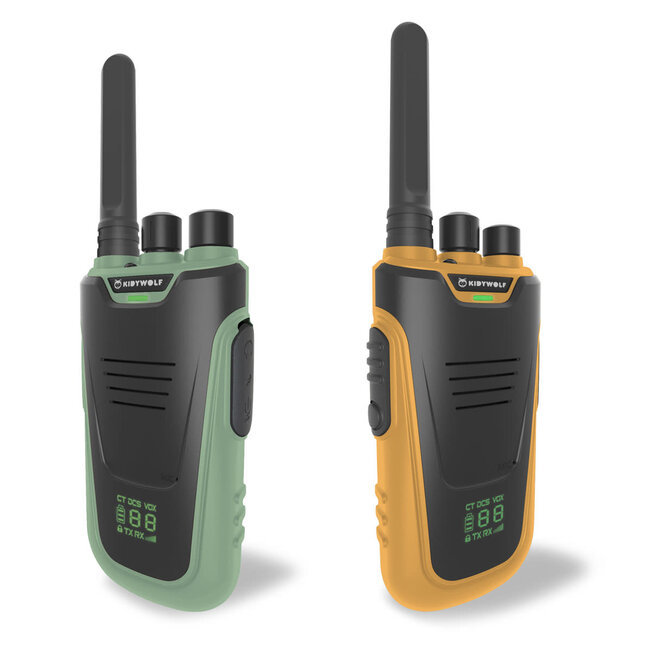 KIDYWOLF PAIRE DE TALKIE WALKIE "KIDYTALK" VERT & ORANGE