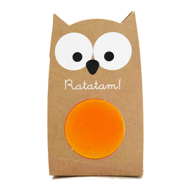 RATATAM BALLE REBONDISSANTE HIBOU - ORANGE FLUO