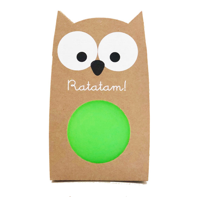 RATATAM BALLE REBONDISSANTE HIBOU - VERT FLUO