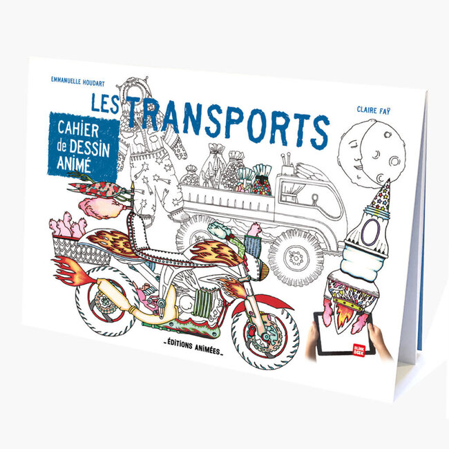 ÉDITIONS ANIMÉES CAHIER DE DESSIN ANIMÉ "LES TRANSPORTS" 32 PAGES