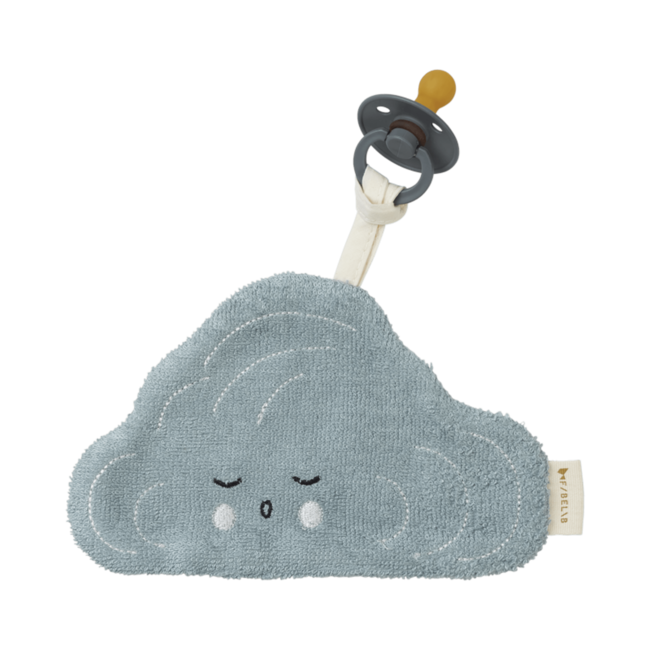 FABELAB DOUDOU ÉPONGE NUAGE AVEC ACCROCHE TÉTINE - COTTAGE BLUE