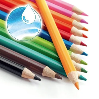 DJECO LES COULEURS - 12 CRAYONS AQUARELLABLES CLASSIQUE