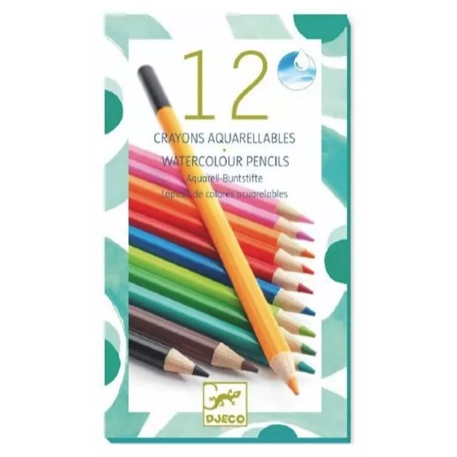 DJECO LES COULEURS - 12 CRAYONS AQUARELLABLES CLASSIQUE