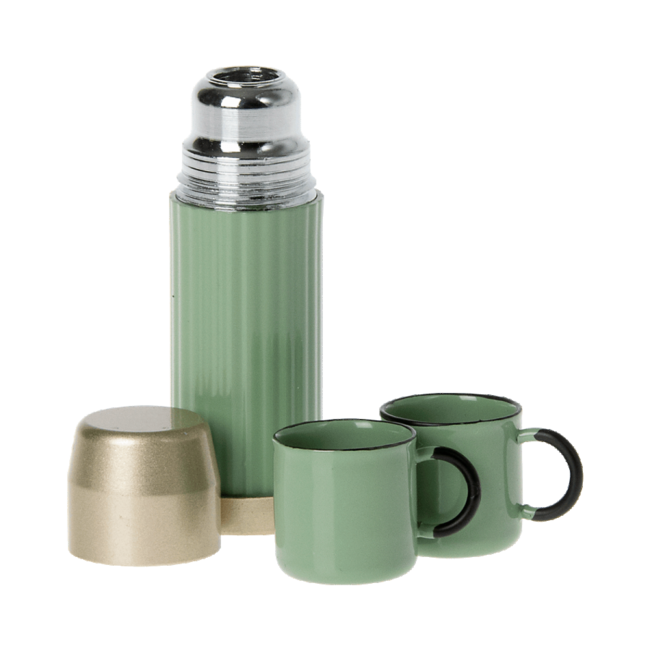 MAILEG THERMOS ET TASSES VERT MENTHE - COLLECTION CAMPING