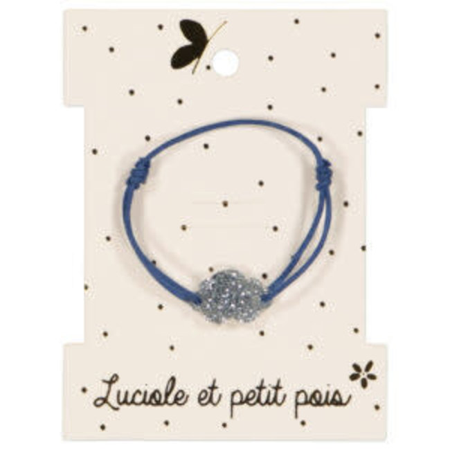 LUCIOLE ET PETIT POIS BRACELET AJUSTABLE CORDON - NUAGE ARGENT