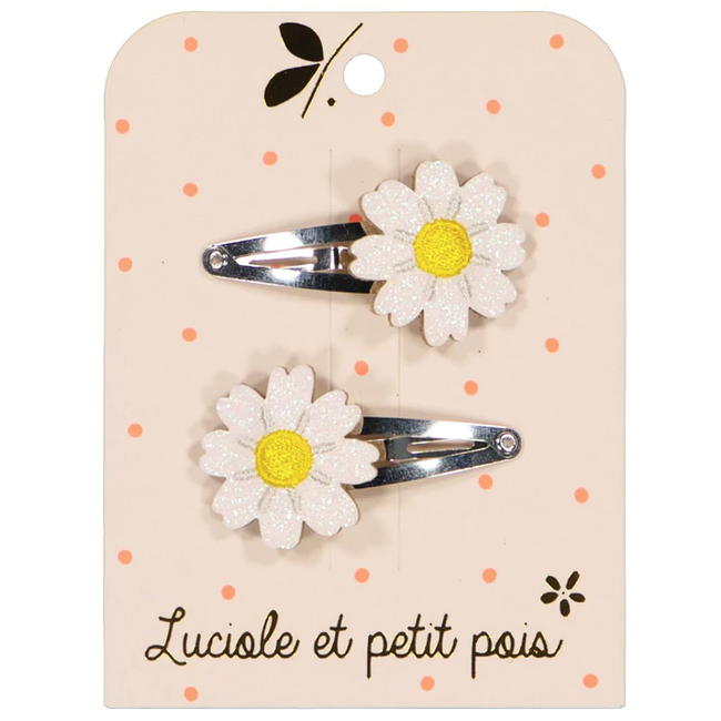 LUCIOLE ET PETIT POIS BARRETTES "MARGUERITES"