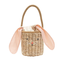 MERI MERI SAC PANIER OSIER LAPIN - OREILLES À NOUER CORAIL