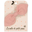 LUCIOLE ET PETIT POIS BARRETTE TISSU "NOEUD LAPIN" ROSE POUDRÉ DOUBLE GAZE